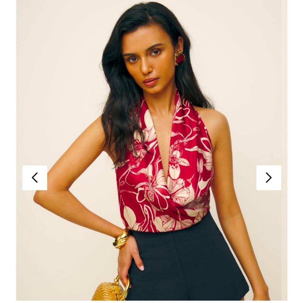 NWOT Reformation Emmy Silk Top - Las Dalias